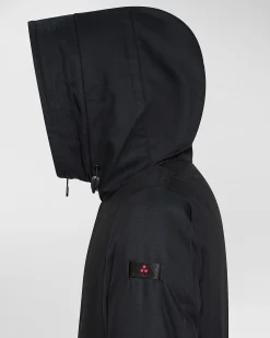 Parka Kasa Peuterey blu in misto cotone con cappuccio e coda a eskimo