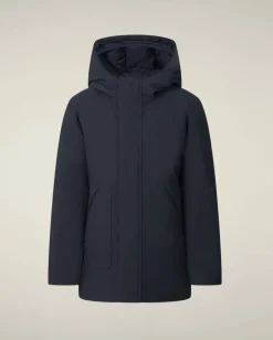 Parka Save the duck blu notte modello Albi con cappuccio e interno imbottito