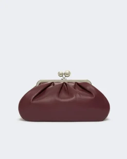 Pasticcino bag misura media Weekend Max Mara in pelle color burgundy con doppia tracolla removibile