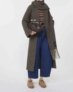 Pasticcino bag modello Milva misura media Weekend Max Mara in pelle testa moro con doppia boule di chiusura