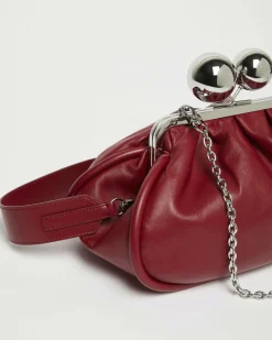 Pasticcino bag modello Milva misura media Weekend Max Mara in pelle rossa con doppia boule di chiusura
