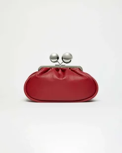 Pasticcino bag modello Milva misura media Weekend Max Mara in pelle rossa con doppia boule di chiusura