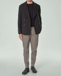 Peacoat Paul Baker nero in panno diagonale
