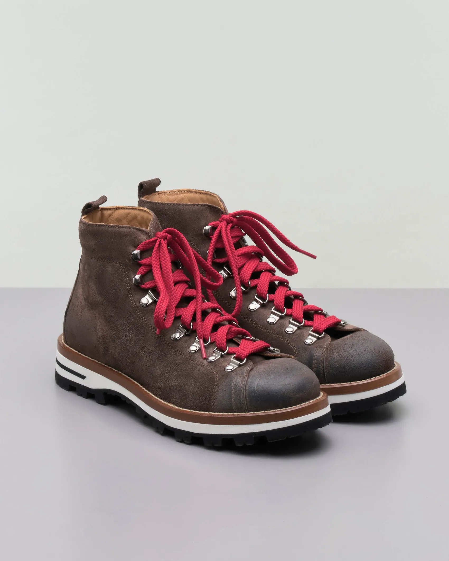 Pedula Mon Piz Heritage in pelle scamosciata marrone effetto vintage