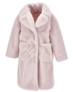 Pelliccia Monnalisa rosa con maxi tasche