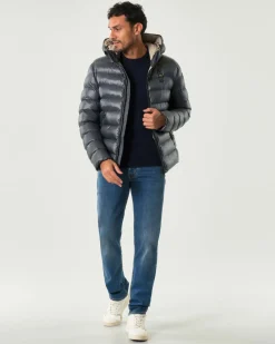 Piumino Adams Blauer grigio con cappuccio e imbottito in ovatta Sorona® Aura