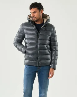 Piumino Adams Blauer grigio con cappuccio e imbottito in ovatta Sorona® Aura