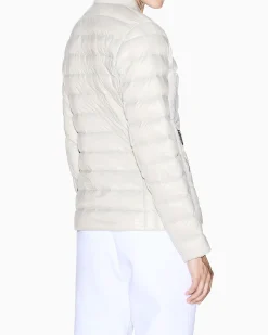 Piumino Armani Exchange beige con imbottitura in piumino d'anatra bianca