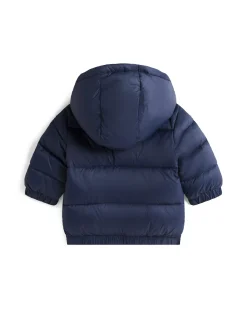 Piumino blu Tommy Hilfiger trapuntato con cappuccio