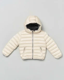 Piumino Colmar avorio in nylon imbottito e trapuntato con cappuccio