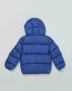Piumino Colmar blu royal con cappuccio fisso in nylon trapuntato imbottito in piuma
