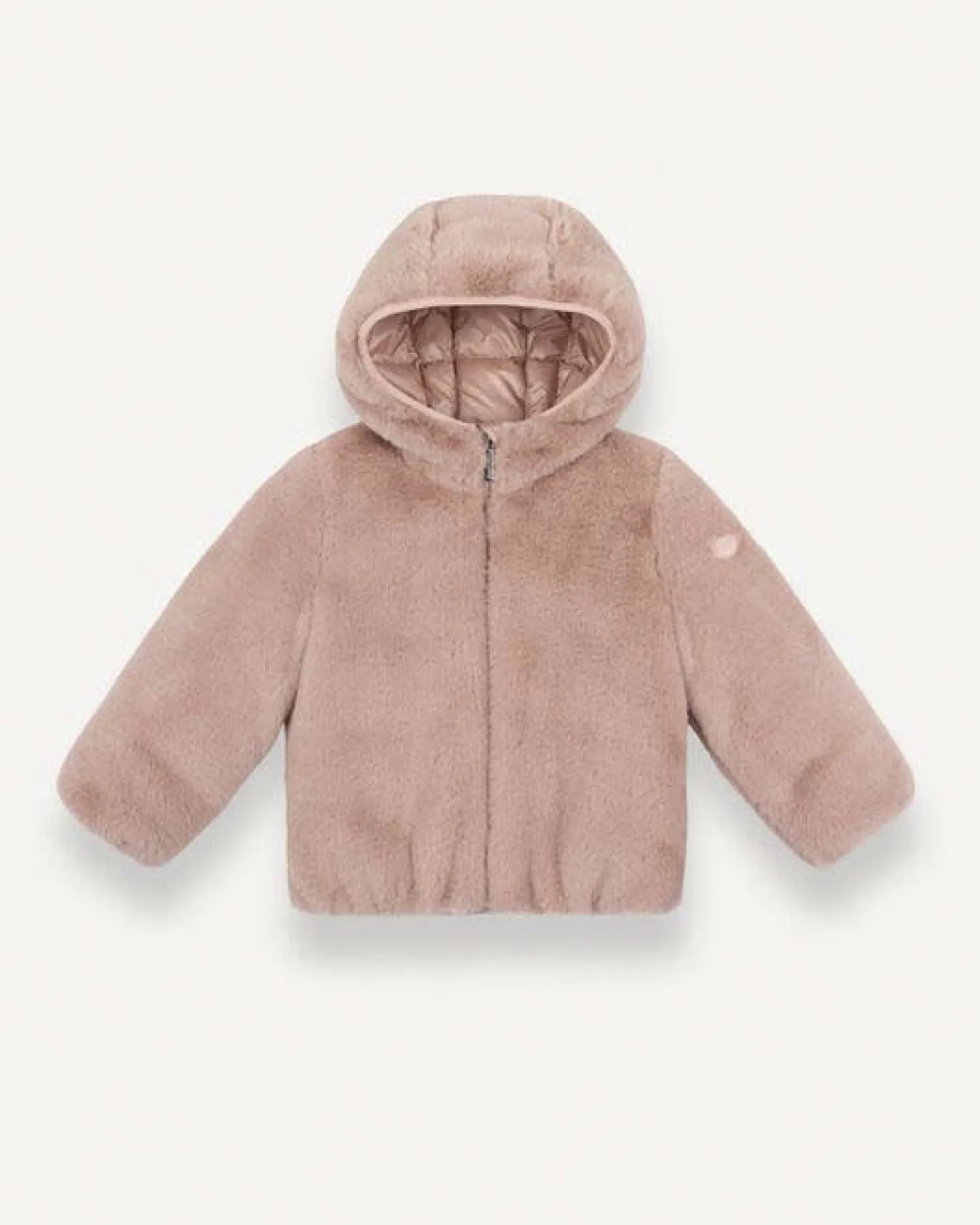 Piumino Colmar in ecopelliccia rosa imbottito con cappuccio
