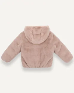 Piumino Colmar in ecopelliccia rosa imbottito con cappuccio