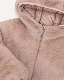 Piumino Colmar in ecopelliccia rosa imbottito con cappuccio