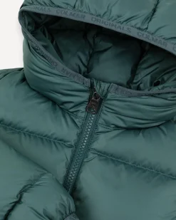 Piumino Colmar in nylon verde imbottito con cappuccio