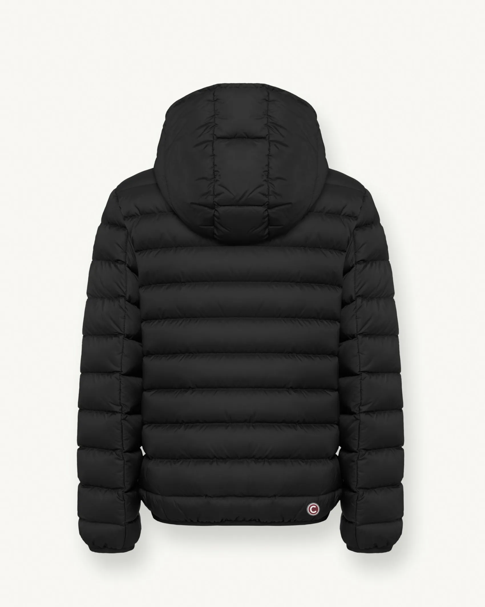 Piumino Colmar nero con cappuccio fisso in nylon opaco
