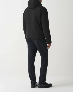 Piumino Colmar Originals nero con cappuccio in nylon opaco a trapuntatura laserata effetto spinato reversibile in parte liscia
