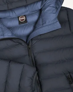 Piumino Colmar Originals blu con cappuccio fisso ed interno avio