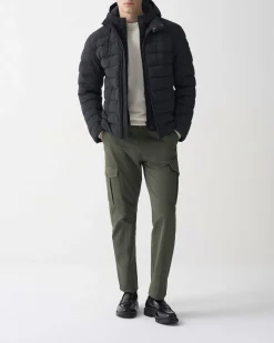 Piumino Colmar Originals nero in nylon stretch con pettorina e cappuccio staccabile