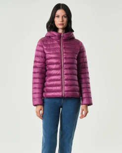 Piumino color ciclamino Emme Marella in tessuto tecnico downproof antigoccia con cappuccio