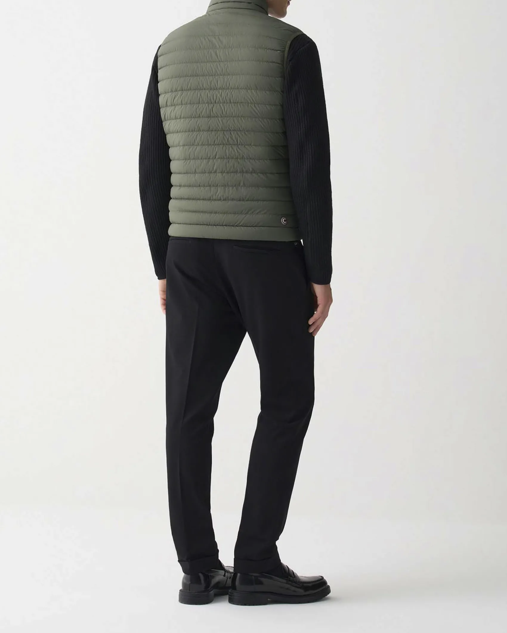 Piumino gilet Colmar Originals verde militare in nylon crinkle imbottito in piuma