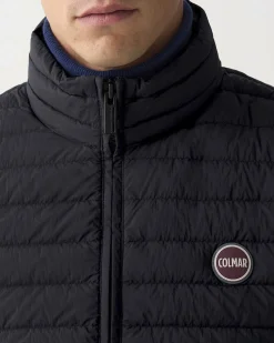 Piumino gilet Colmar Originals nero in nylon crinkle imbottito in piuma
