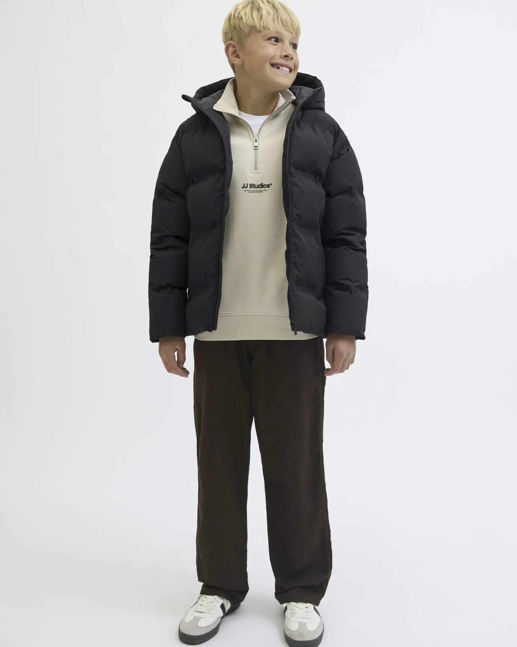 Piumino Jack & Jones nero trapuntato con cappuccio
