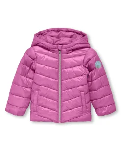 Piumino Kids Only fucsia trapuntato con cappuccio e cerniera