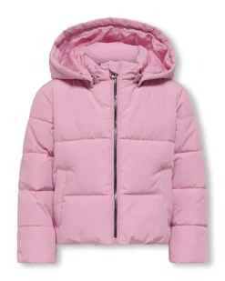Piumino Kids Only rosa con cappuccio
