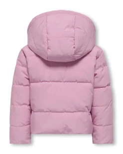 Piumino Kids Only rosa con cappuccio
