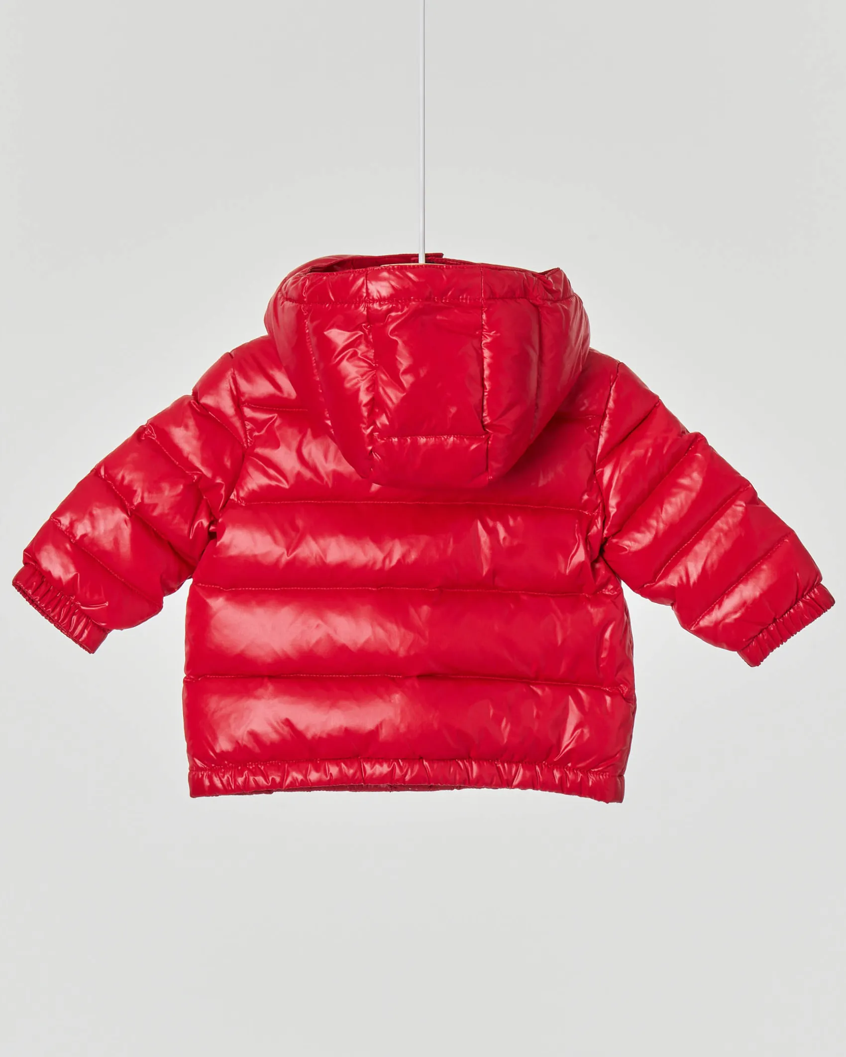 Piumino Polo Ralph Lauren rosso con cappuccio staccabile e doppia chiusura zip e bottoni