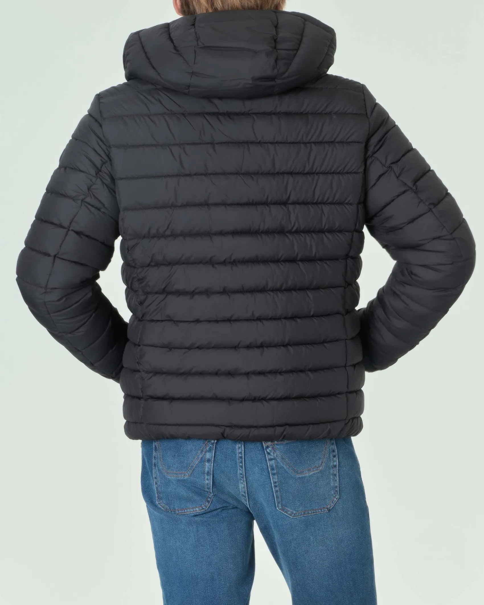 Piumino Save the duck nero opaco imbottito in Plumtech® con cappuccio fisso