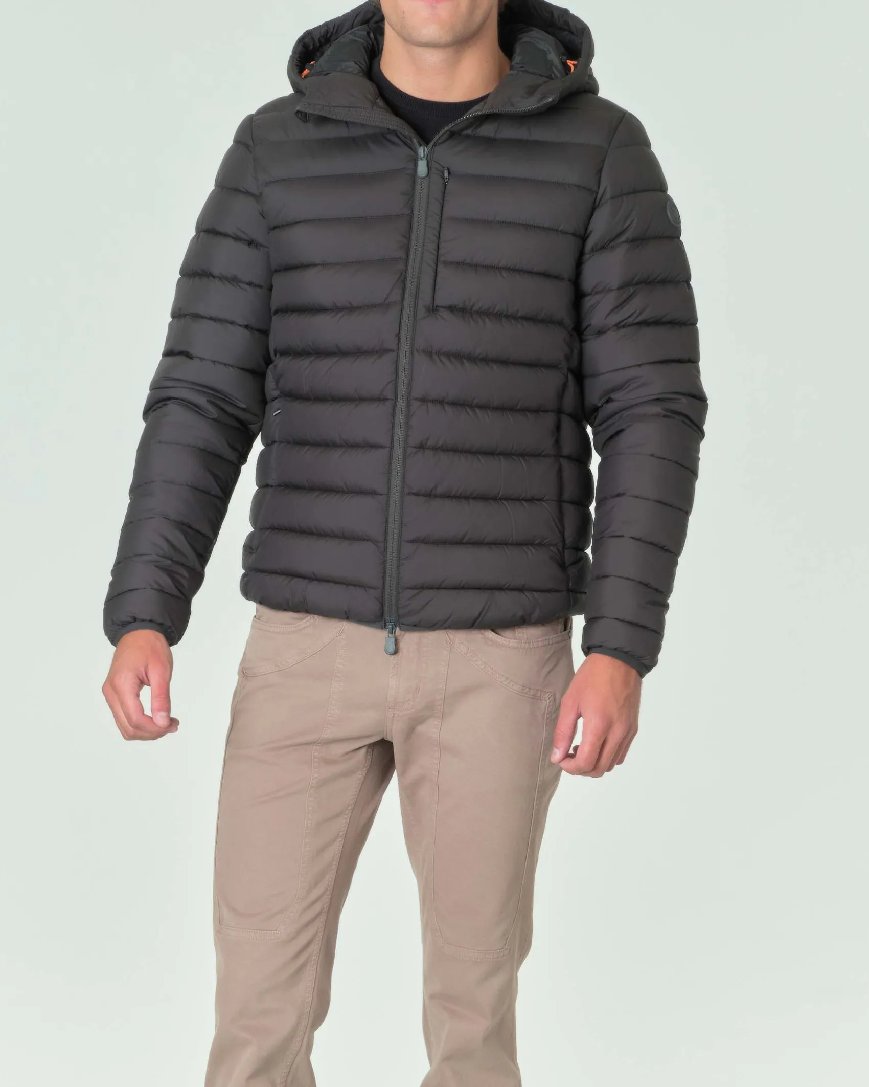 Piumino Save the duck verde militare opaco imbottito in Plumtech® con cappuccio fisso