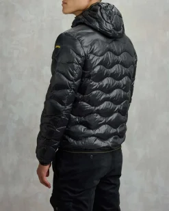 Piumino Wave Blauer grigio antracite con cappuccio fisso e trapuntatura ad onde