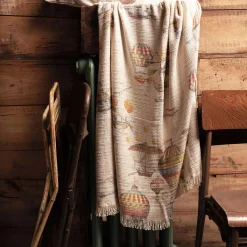 Plaid Flyby Telinus in cotone a stampa mongolfiere multicolore