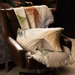 Plaid Oasi Telinus in cotone a stampa felci multicolore