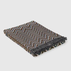 Plaids Antwan in misto lana beige a fantasia chevron multicolor