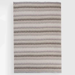 Plaids Forest in misto lana e cotone a fantasia chevron nelle nuance dell'arancio