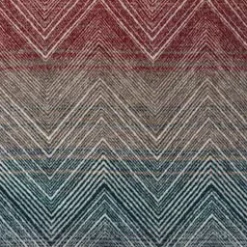 Plaids Marea in misto lana a fantasia rigata multicolor e motivo chevron bianco