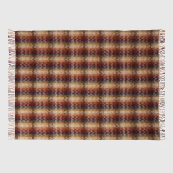 Plaids Montgomery in misto lana a fantasia chevron sfumato nei toni del bruciato