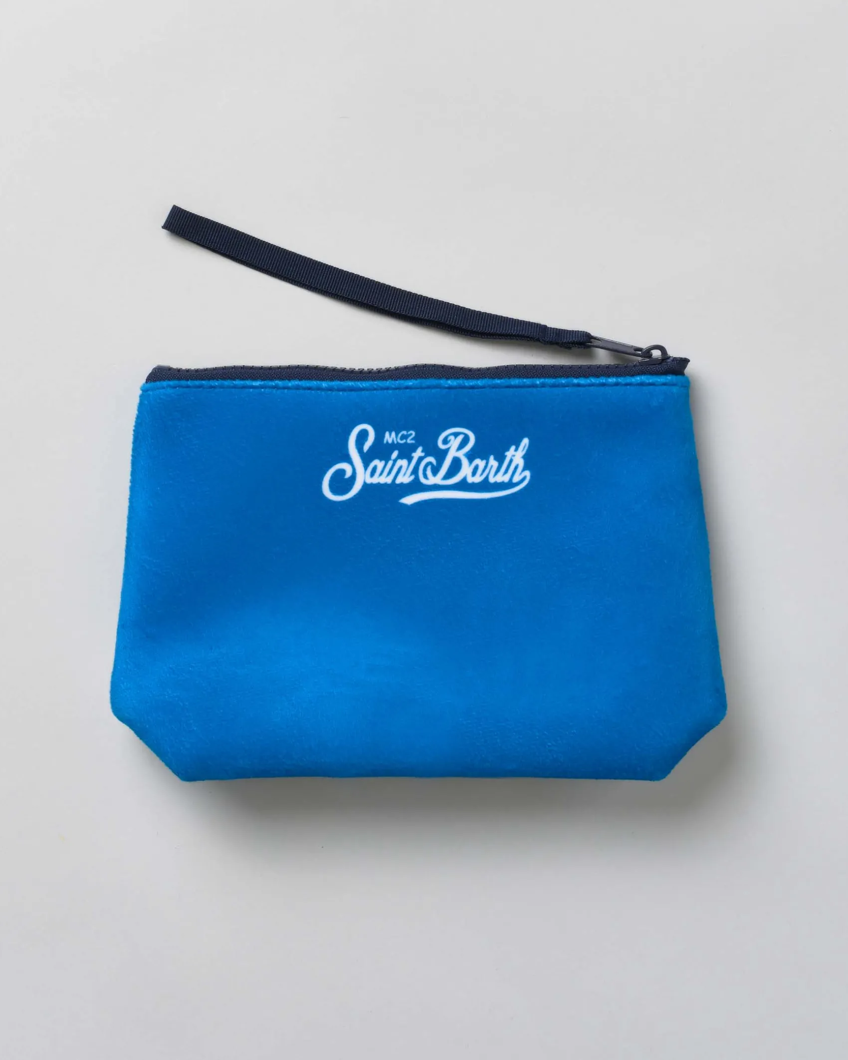 Pochette Aline blu royal in tessuto effetto lana con grafica Topolino e Minni Après Ski