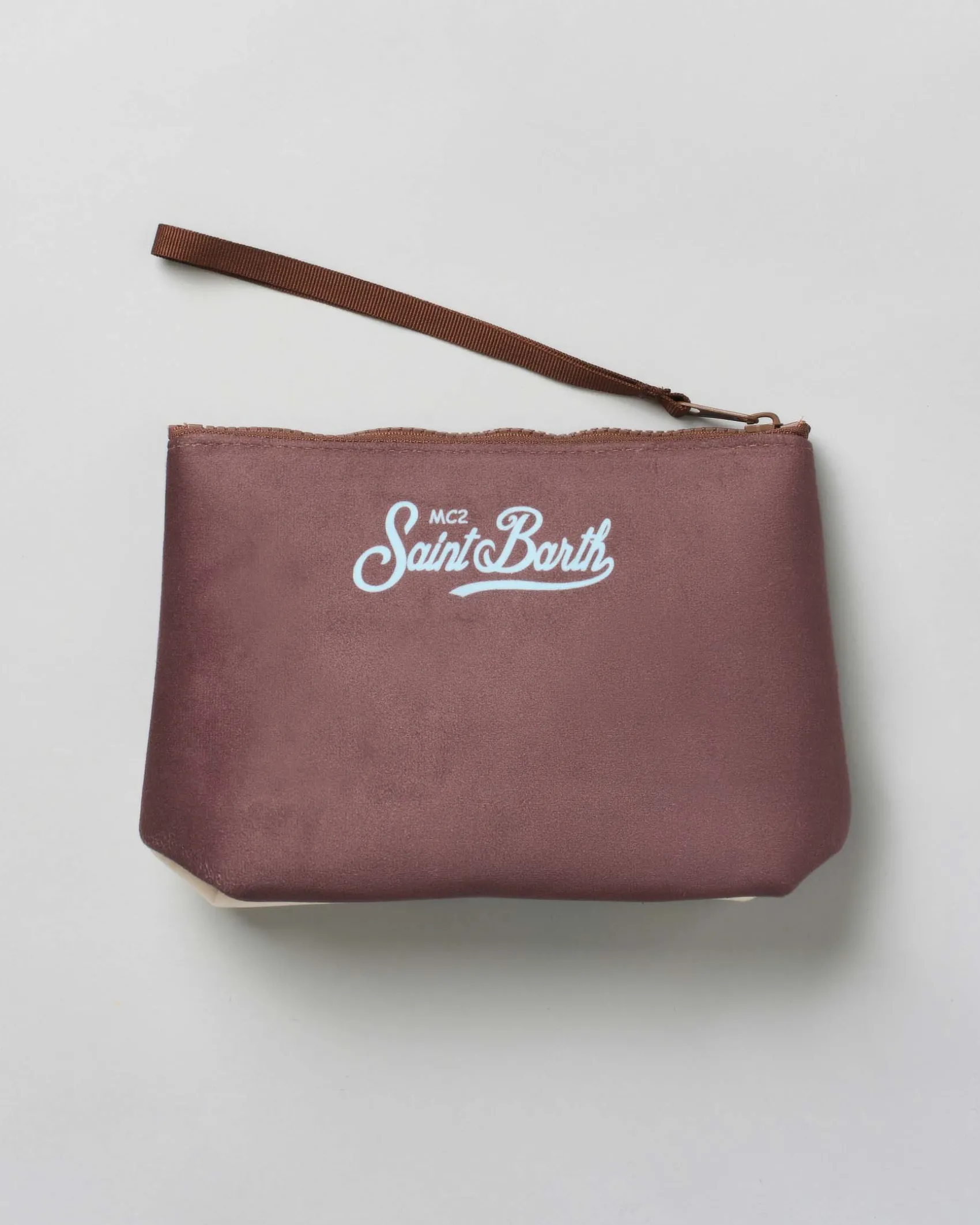 Pochette Aline marrone in tessuto effetto lana con stampa grafica Apres Ski Habituè