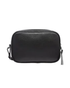 Pochette Armani Exchange nera in similpelle martellata