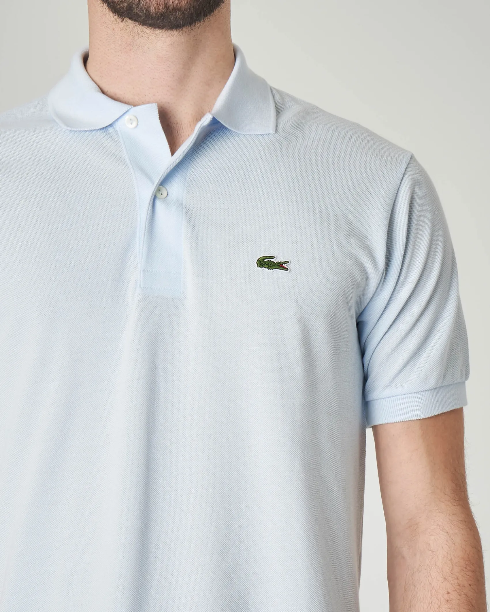 Polo azzurra classic fit L.12.12 in petit piqué