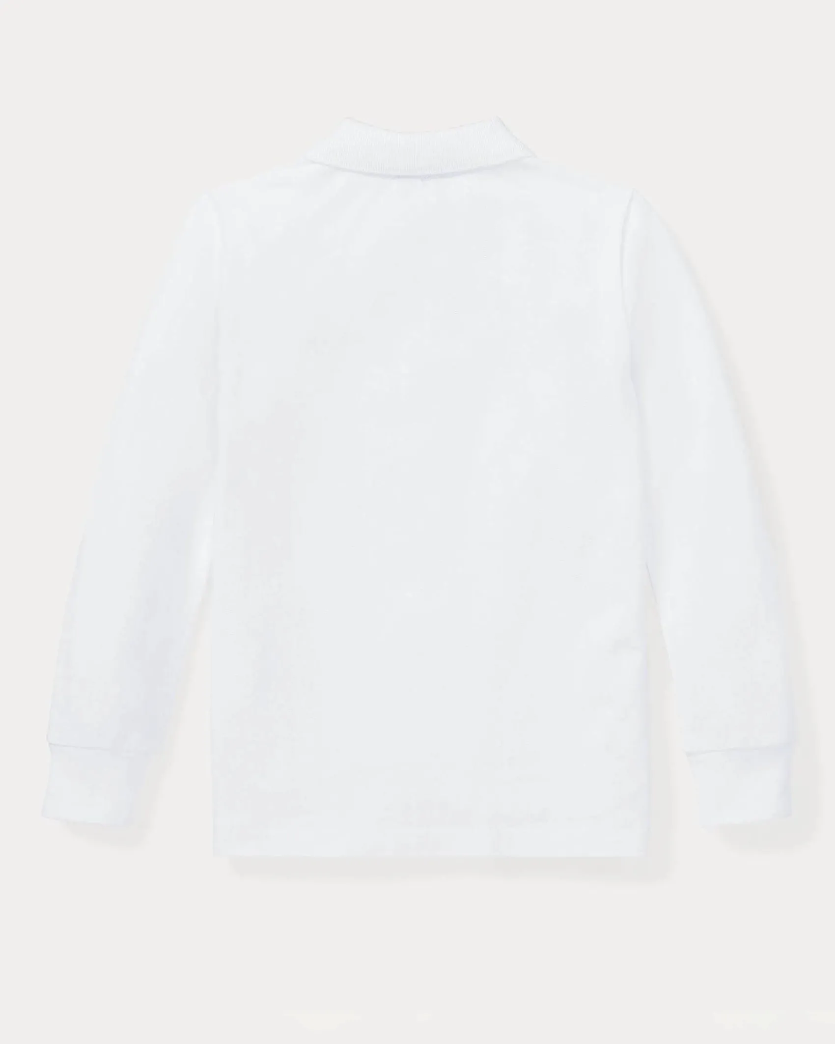 Polo bianca Ralph Lauren in piqué di cotone a maniche lunghe