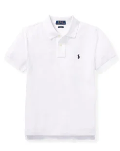 Polo bianca Ralph Lauren mezza manica in piquè con logo pony ricamato
