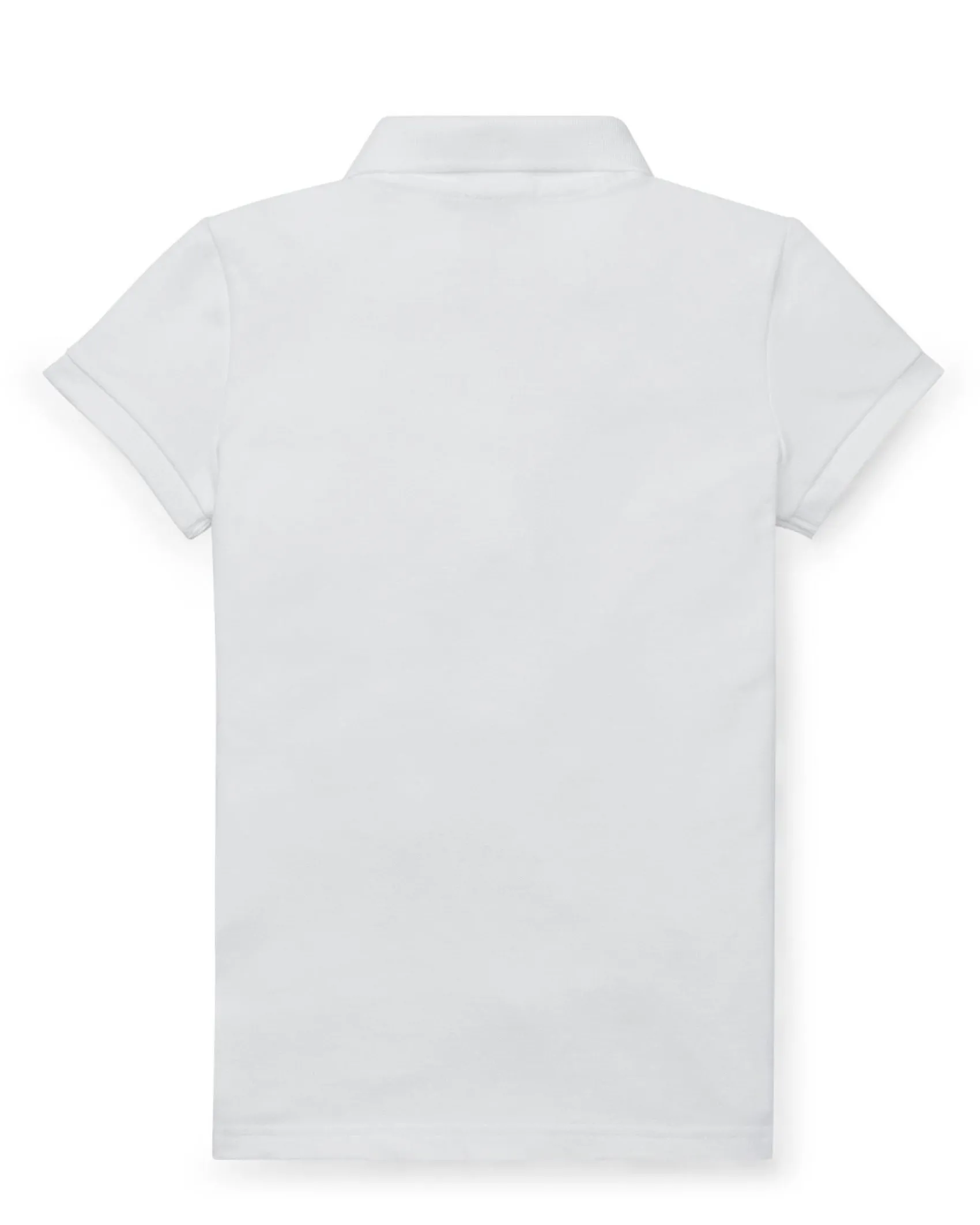 Polo bianca Ralph Lauren a maniche corte in cotone stretch con logo pony rosa