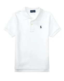 Polo bianca Ralph Lauren mezza manica in piquè con logo pony ricamato