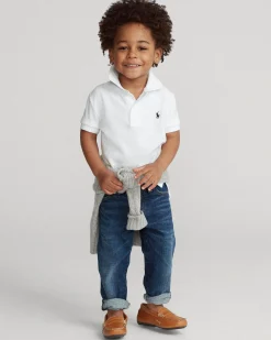 Polo bianca Ralph Lauren mezza manica in piquè con logo pony ricamato