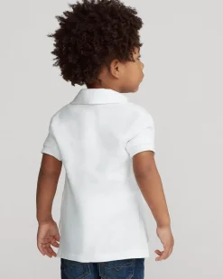 Polo bianca Ralph Lauren mezza manica in piquè con logo pony ricamato